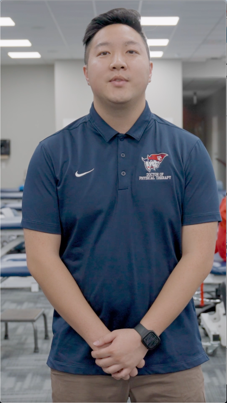 A male student discusses technology requirements for the DPT program.