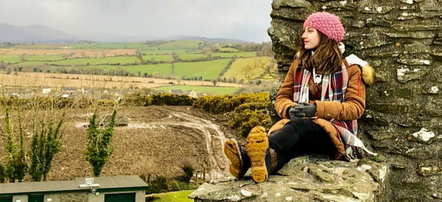 A Cumberlands student gazes out at the countryside in Ireland