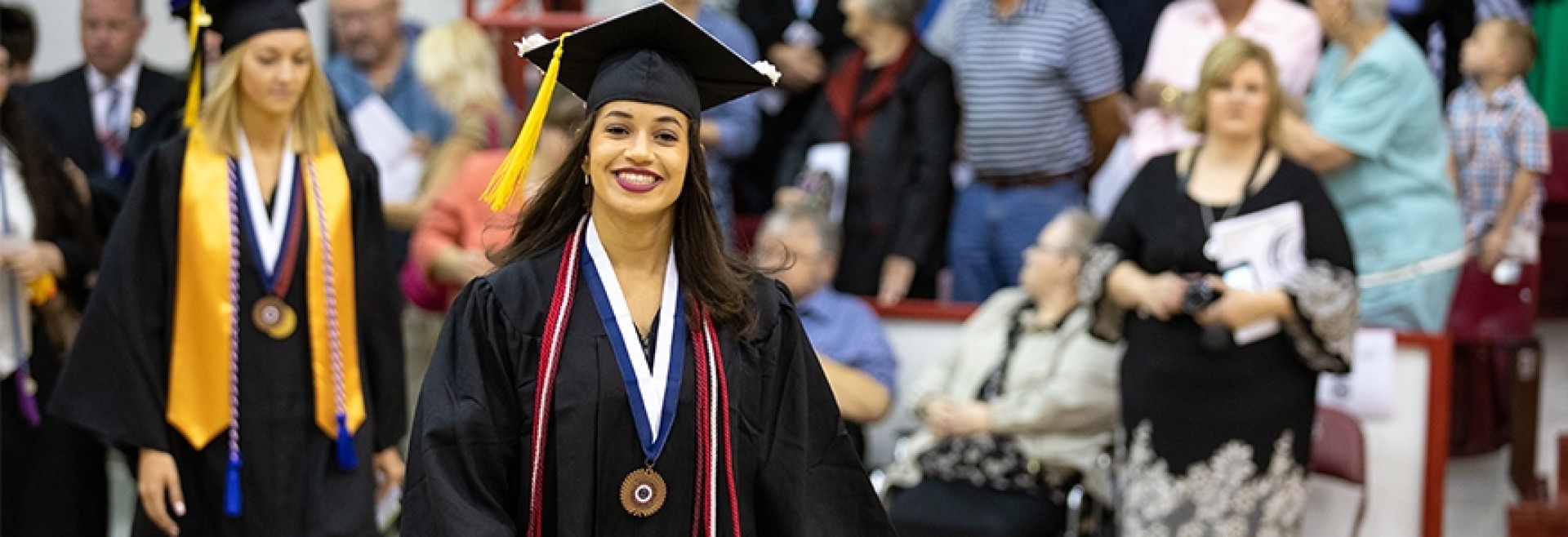 Students wearing cap and gown