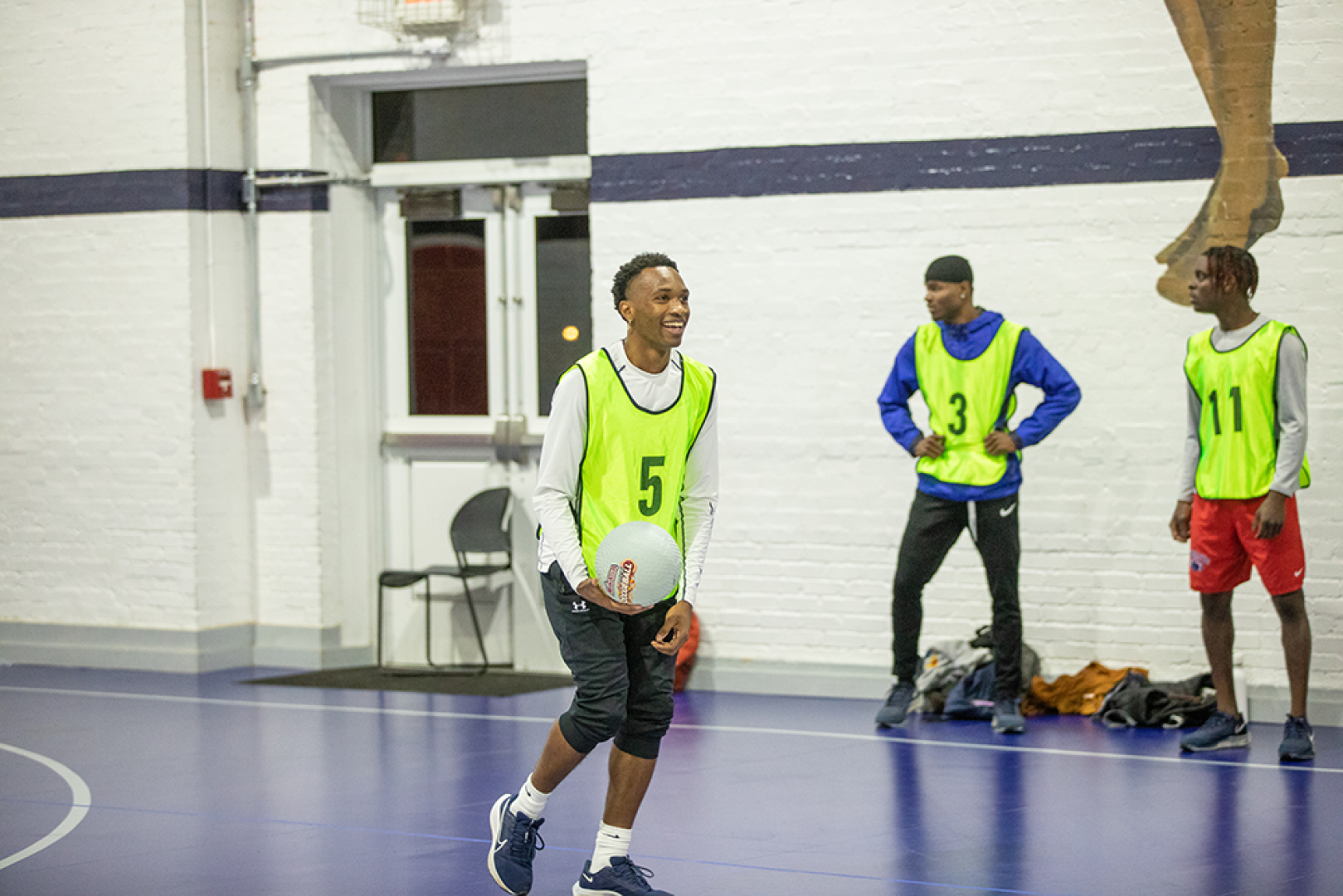 Guys playing dodgeball