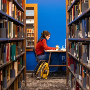 A student studying