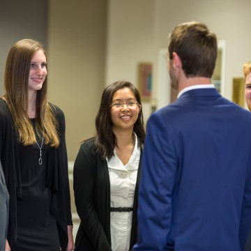 Young business people having a conversation