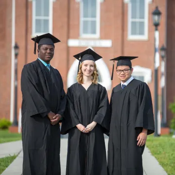 Students wearing cap and gown