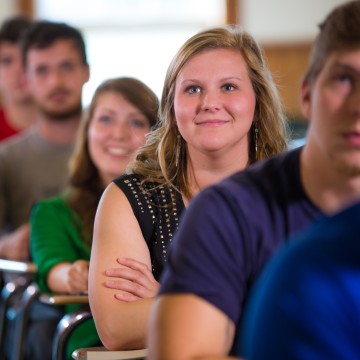 Students sitting in a classroom