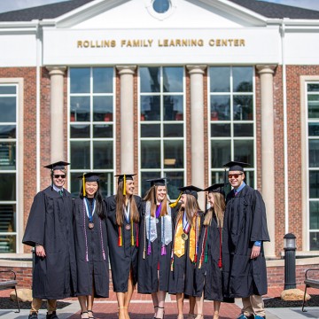 students wearing caps and gowns