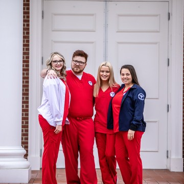 Nursing students pose for a photo