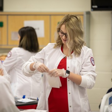 Nursing students in a classroom