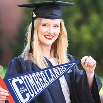 Students wearing cap and gown