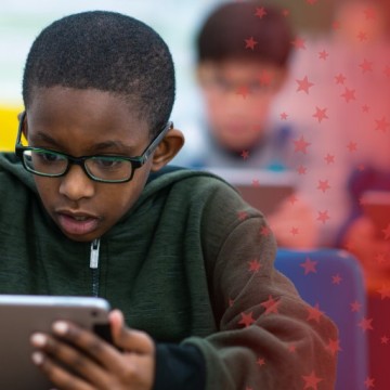 Child Using Technology to Study