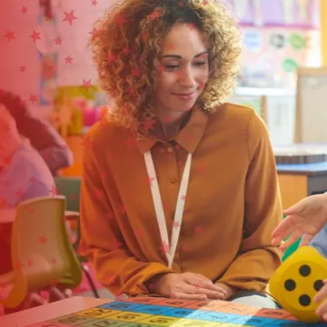 Math Teacher Working with Students