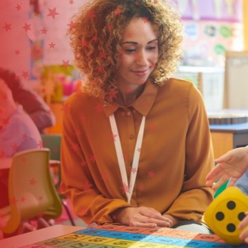 Math Teacher Working with Students