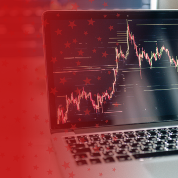 Laptop with Line Graph