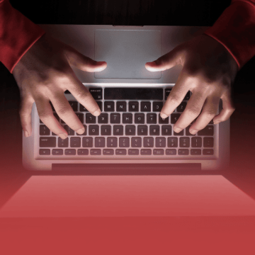 Laptop with Hands Typing