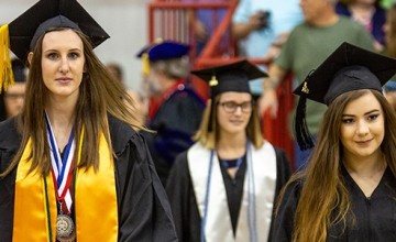 Students wearing cap and gown
