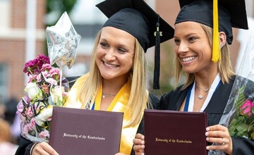 Students wearing cap and gown
