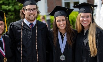 Students wearing cap and gown