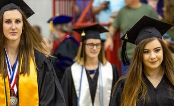 Students wearing cap and gown
