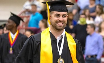 Students wearing cap and gown