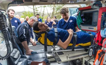 Cumberlands PA students experience training with a medical helicopter.