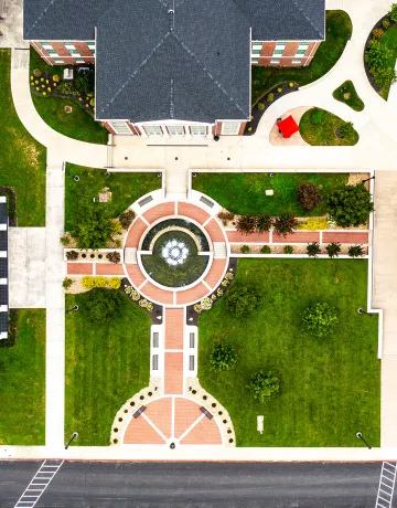 Aerial view of Cumberlands campus quad