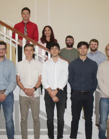 Nine new students were inducted into Cumberlands Sigma Pi Sigma honor society. 