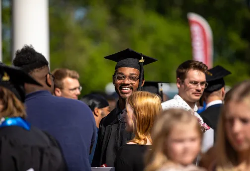 Graduates are ready for commencement to begin. 