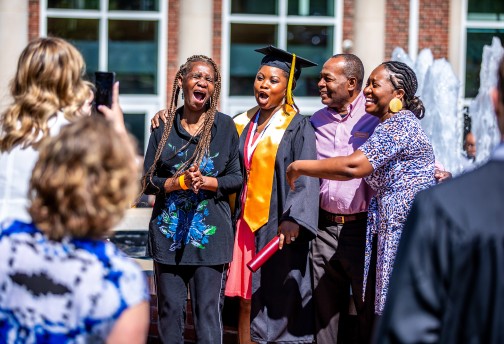Parents celebrate at graduation 