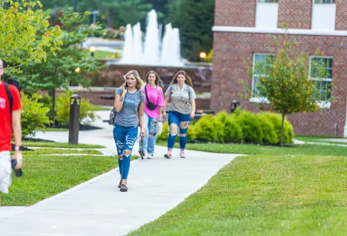 Students walk to class on the first day of the fall semester