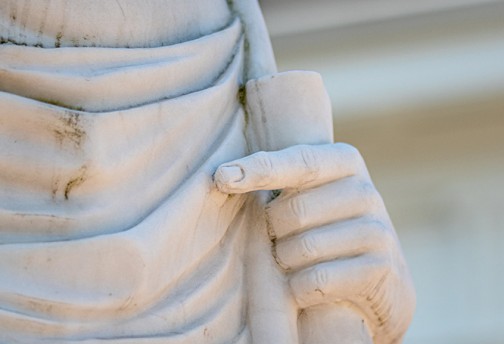 statue hand close-up