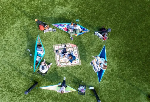 Students hammocking on Cumberlands campus