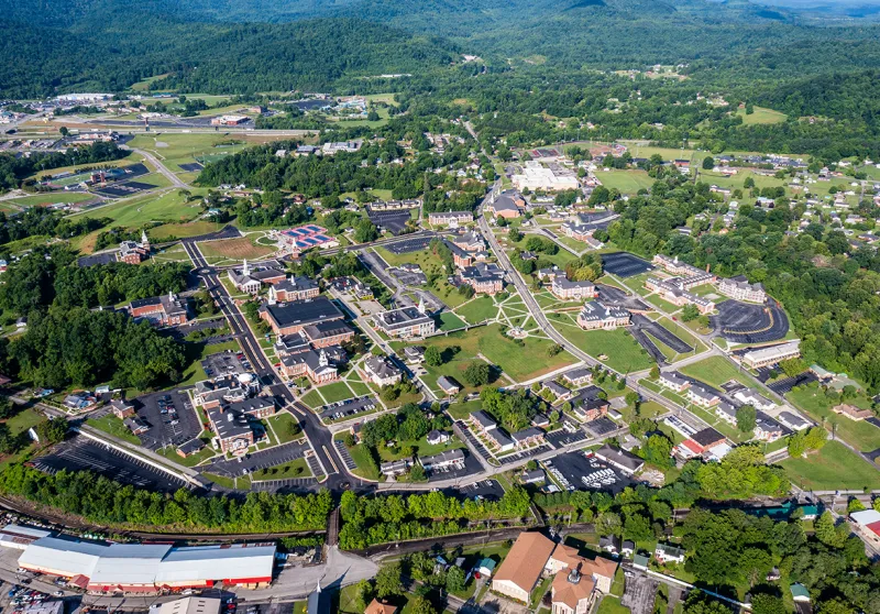 An aerial view of Cumberlands campus. 