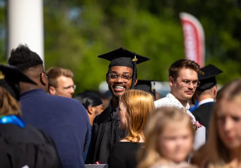 Graduates are ready for commencement to begin. 