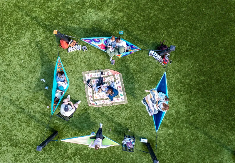 Students hammocking on Cumberlands campus