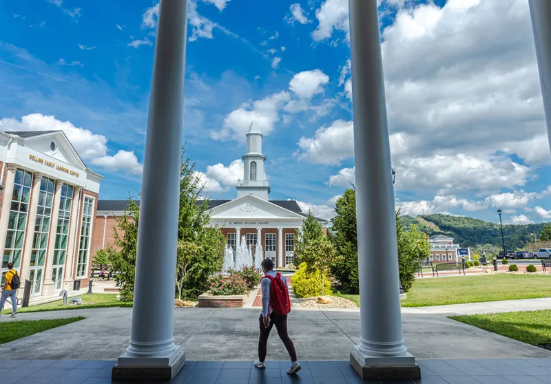 Students walk to class near the Grace Crum Rollins Center