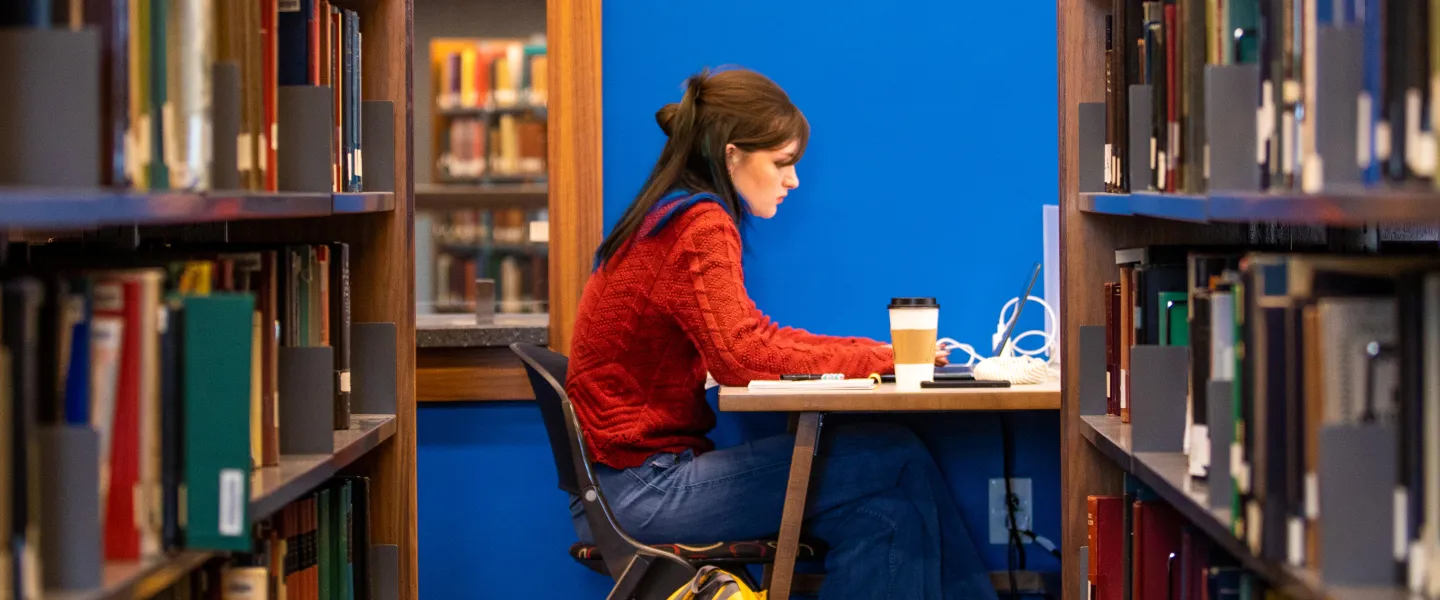 A student studying