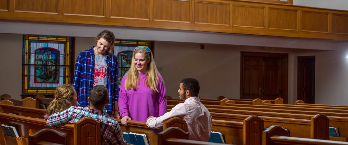 Students in a church