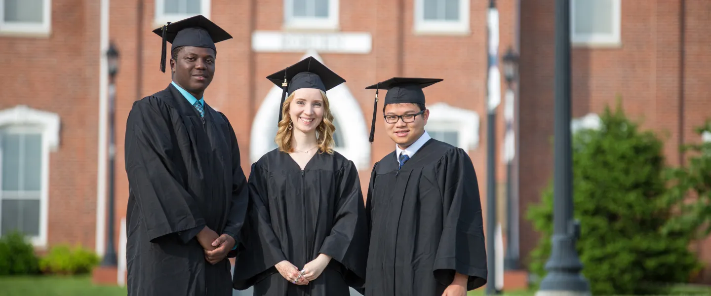 Students wearing cap and gown