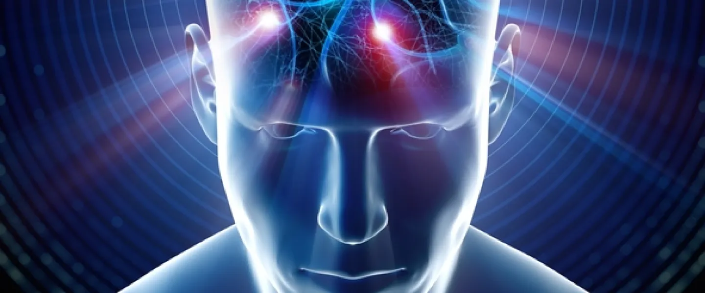 Animated human with neurons sending signals in the brain