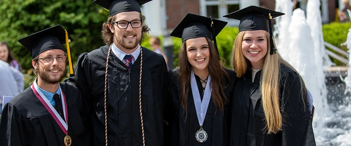 Students wearing cap and gown