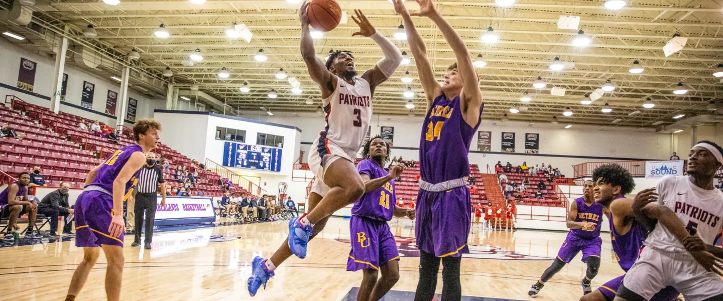 Basketball player dunking
