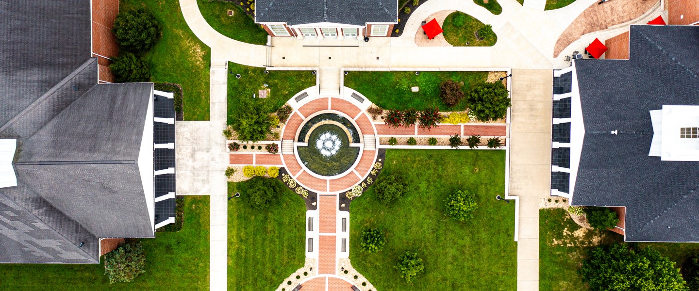 Aerial view of Cumberlands campus quad
