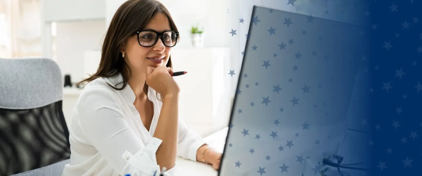Woman Working at Desk