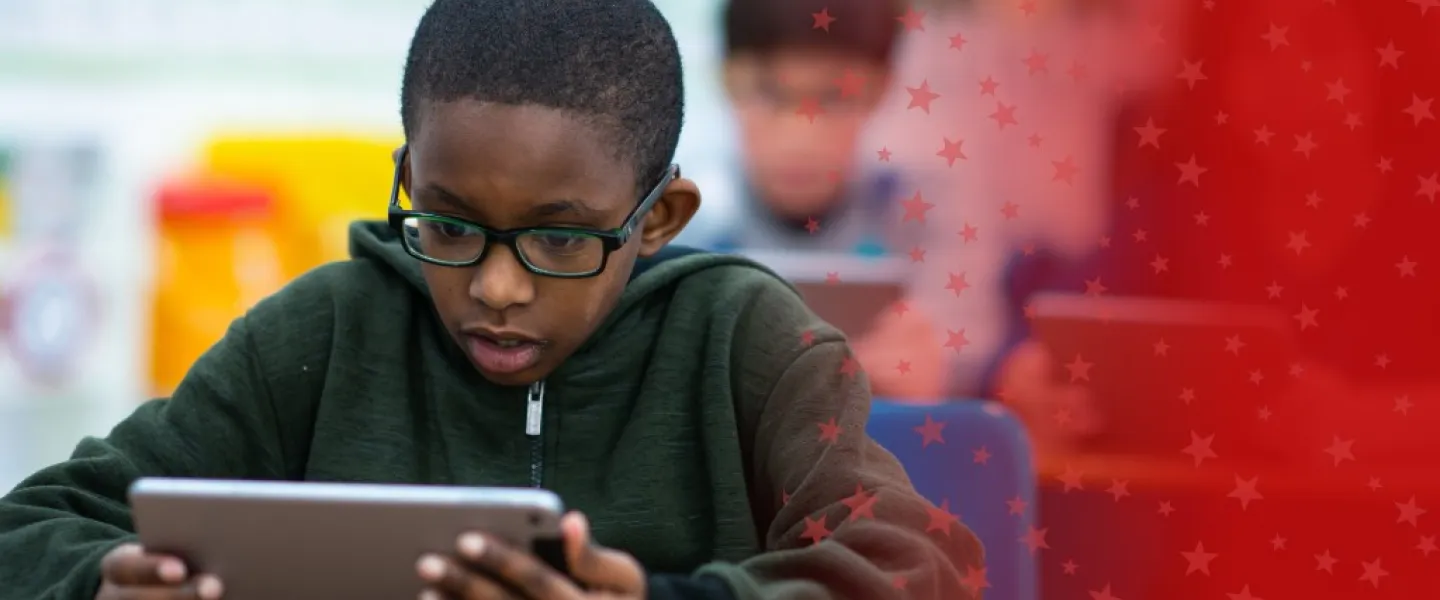 Child Using Technology to Study