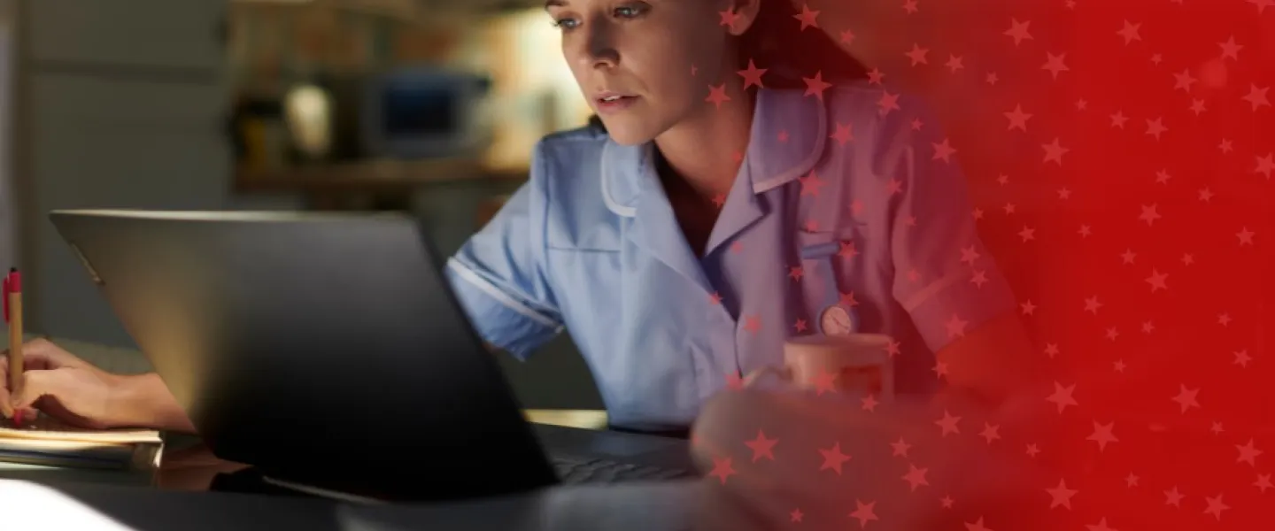 Nurse Studying Online