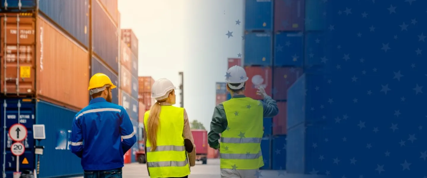 Supply Chain Experts Walking the Work Yard