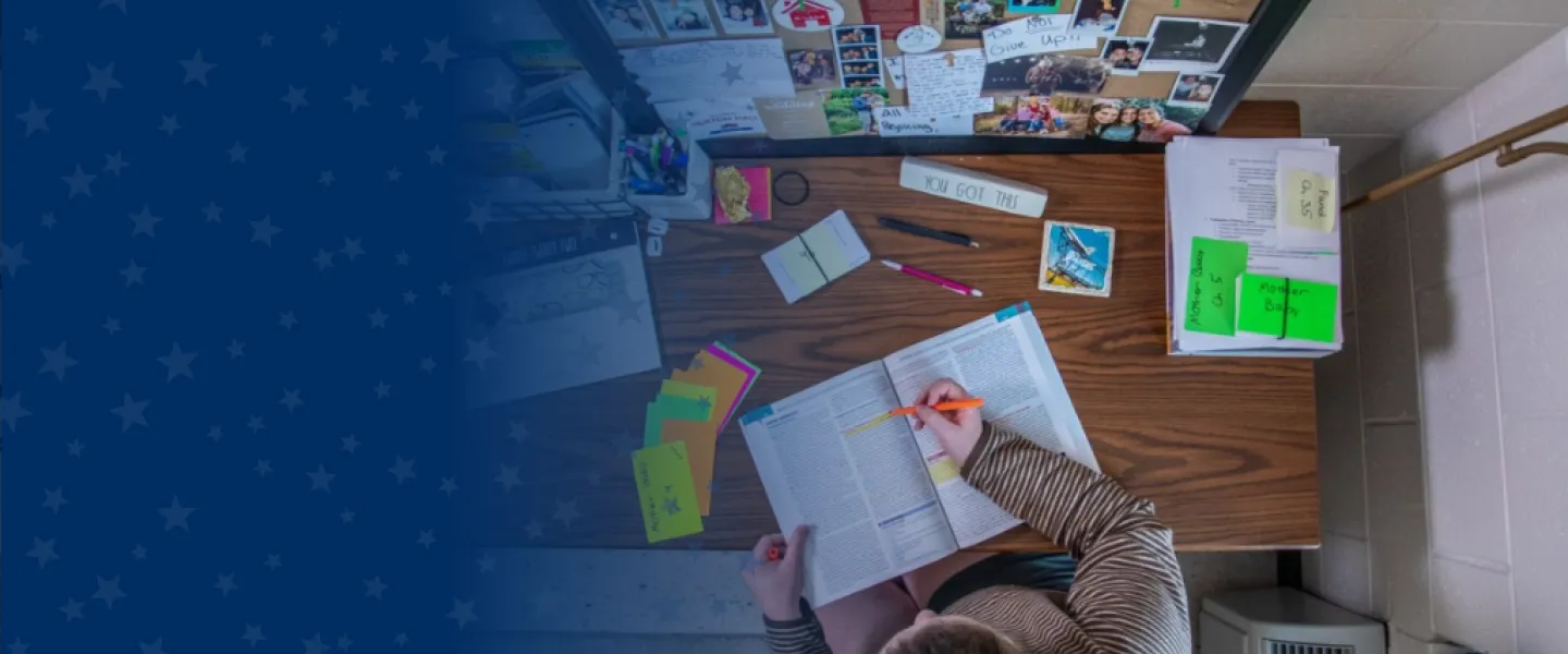 Student Studying at Desk