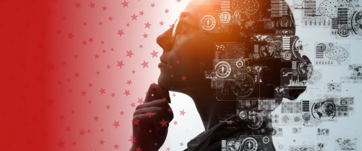 Woman Thinking about AI