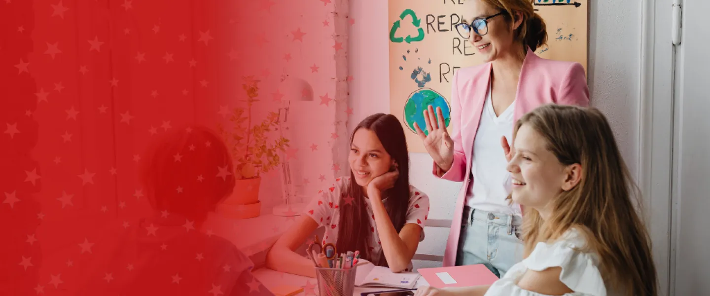 Teacher working with Students