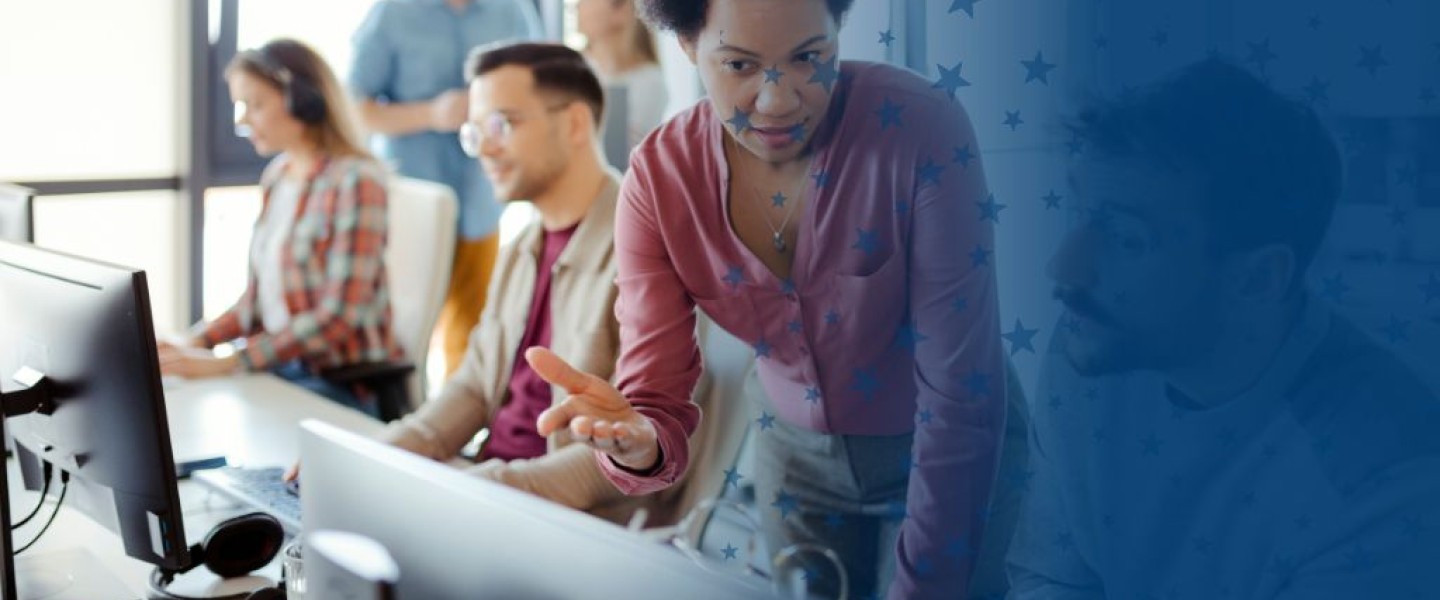 Cybersecurity Engineer Working in PC Lab