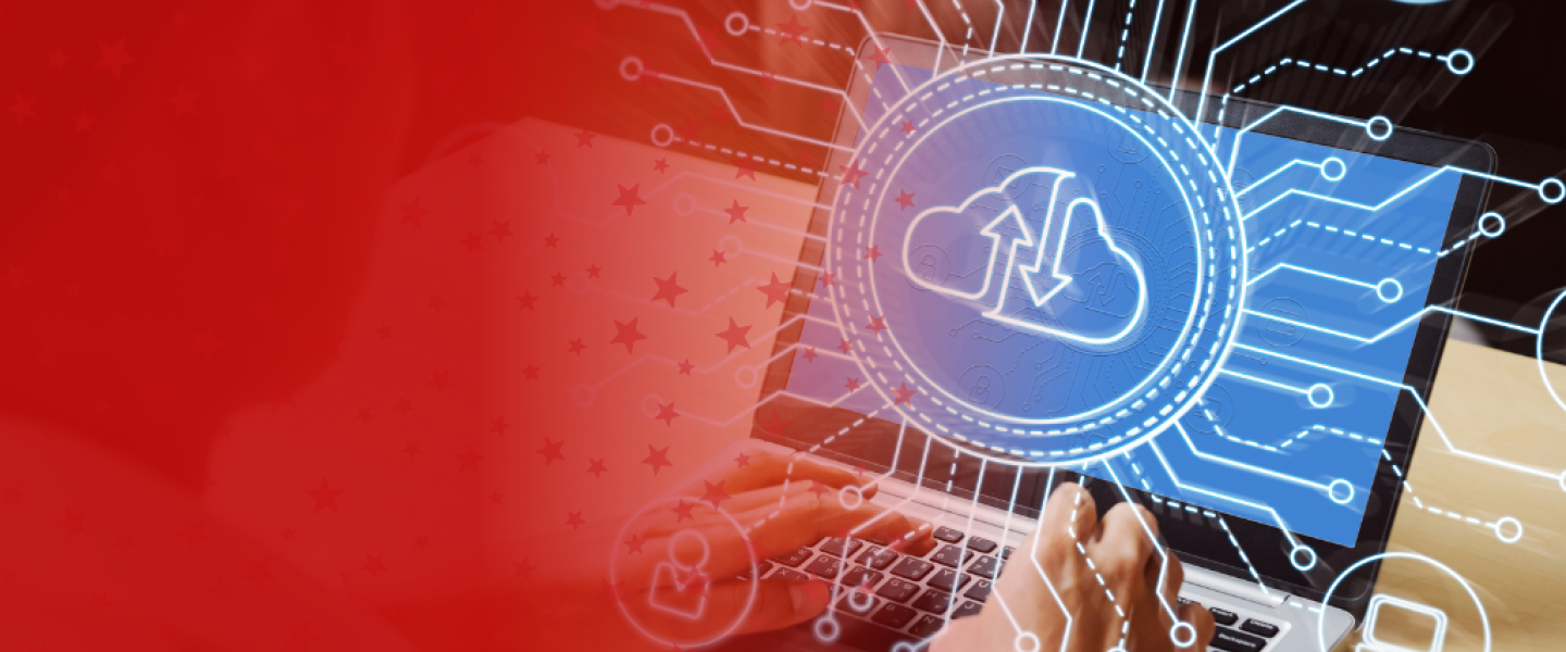 Cloud Computing Graphic on Laptop